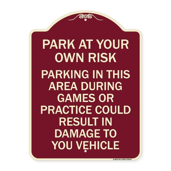 Parking in This Area During Games or Practices Could Result in Damage to Your Vehicle, BU-1824-23436